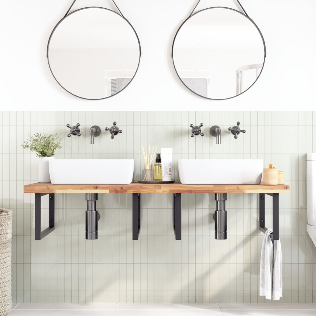 Waschtischplatte Unbehandelt 140x60x4 cm Massivholz Akazie