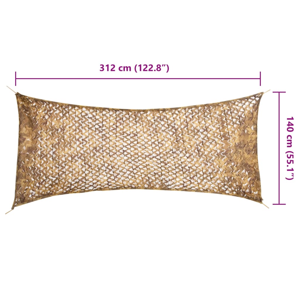Tarnnetz mit Aufbewahrungstasche 312x140 cm Sandfarbe