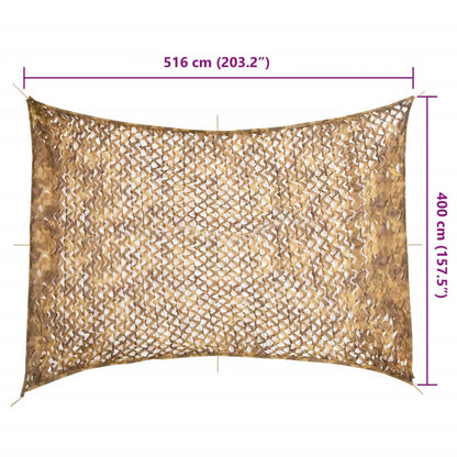Tarnnetz mit Aufbewahrungstasche 516x400 cm Sandfarbe