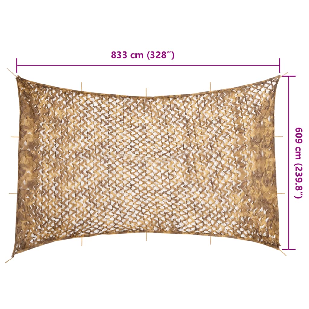 Tarnnetz mit Aufbewahrungstasche 833x609 cm Sandfarbe