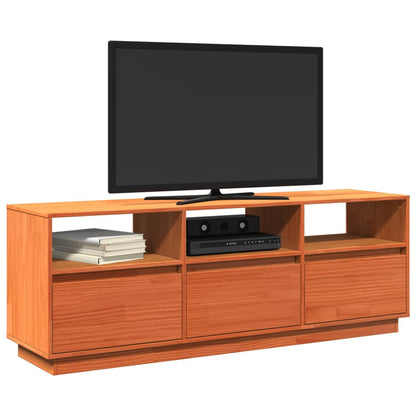 Tv-møbel voksbrun 140x37x50 cm massiv fyrretræ