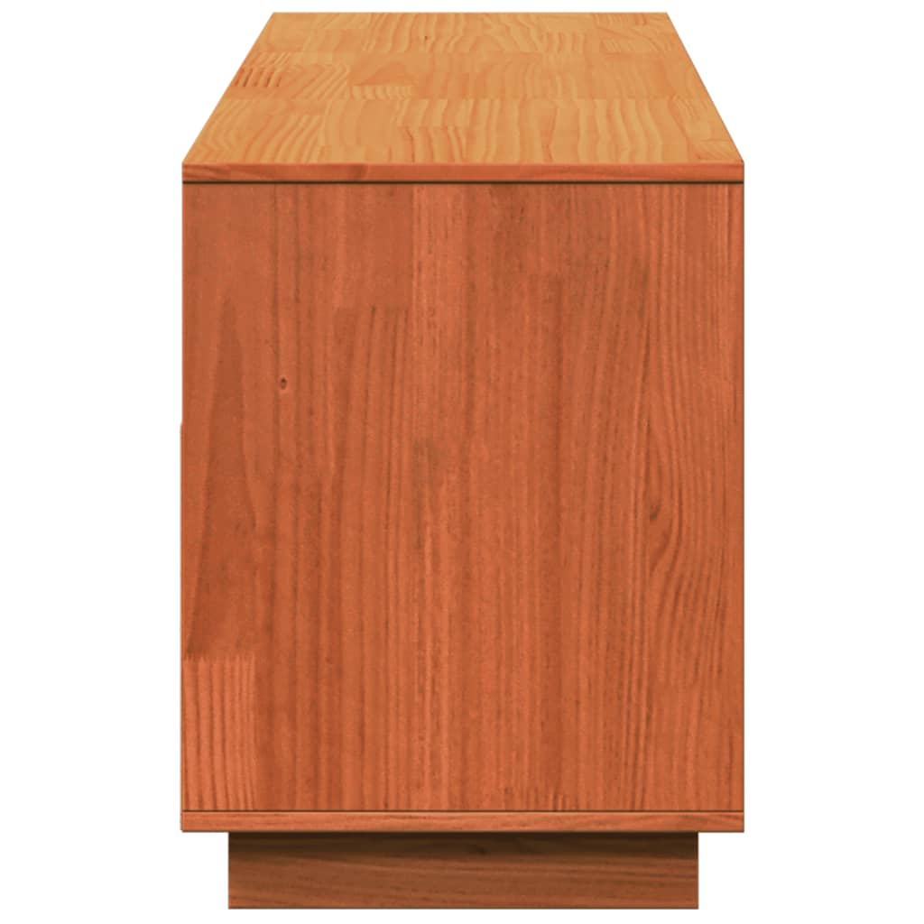 Tv-møbel voksbrun 140x37x50 cm massiv fyrretræ
