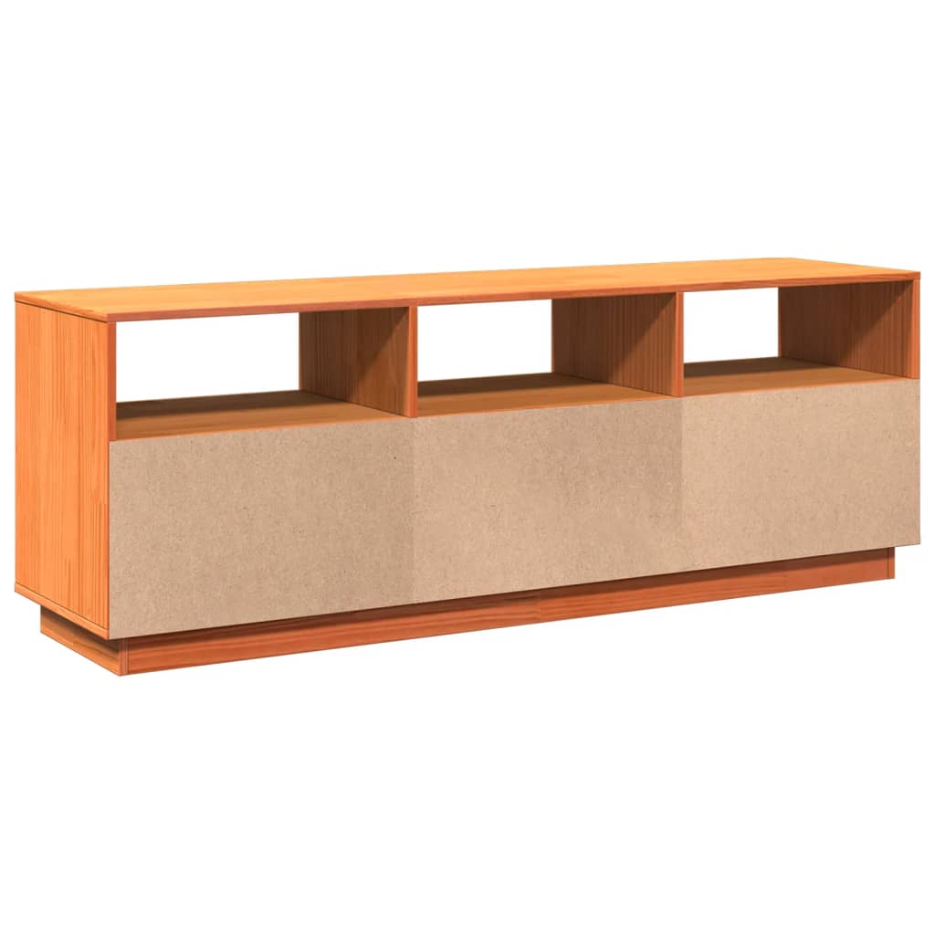 Tv-møbel voksbrun 140x37x50 cm massiv fyrretræ