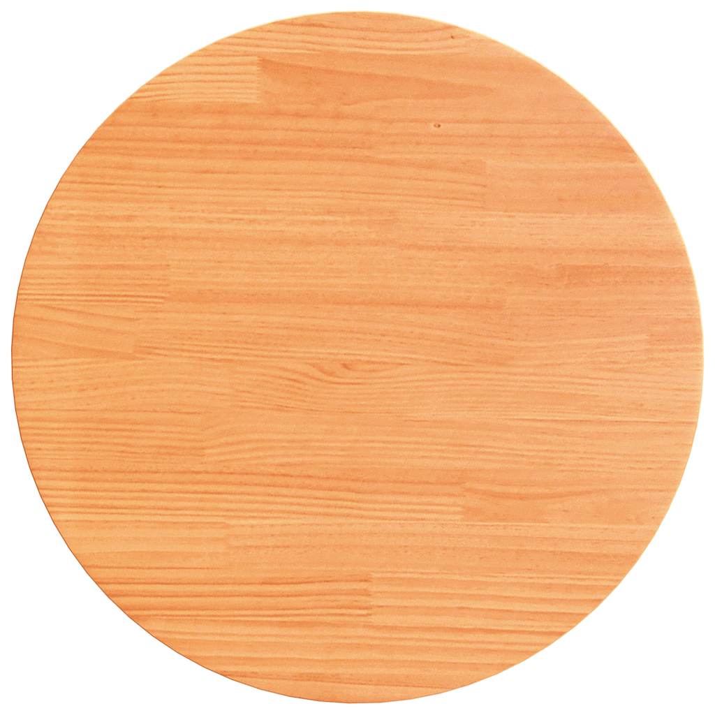 Tischplatte Rund Wachsbraun Ø70x2,5 cm Massivholz Kiefer