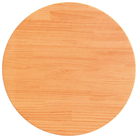 Tischplatte Rund Wachsbraun Ø70x2,5 cm Massivholz Kiefer