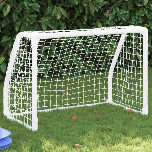 Fußballtore für Kinder 2 Stk. mit Ball Weiß 64x35x48 cm Metall