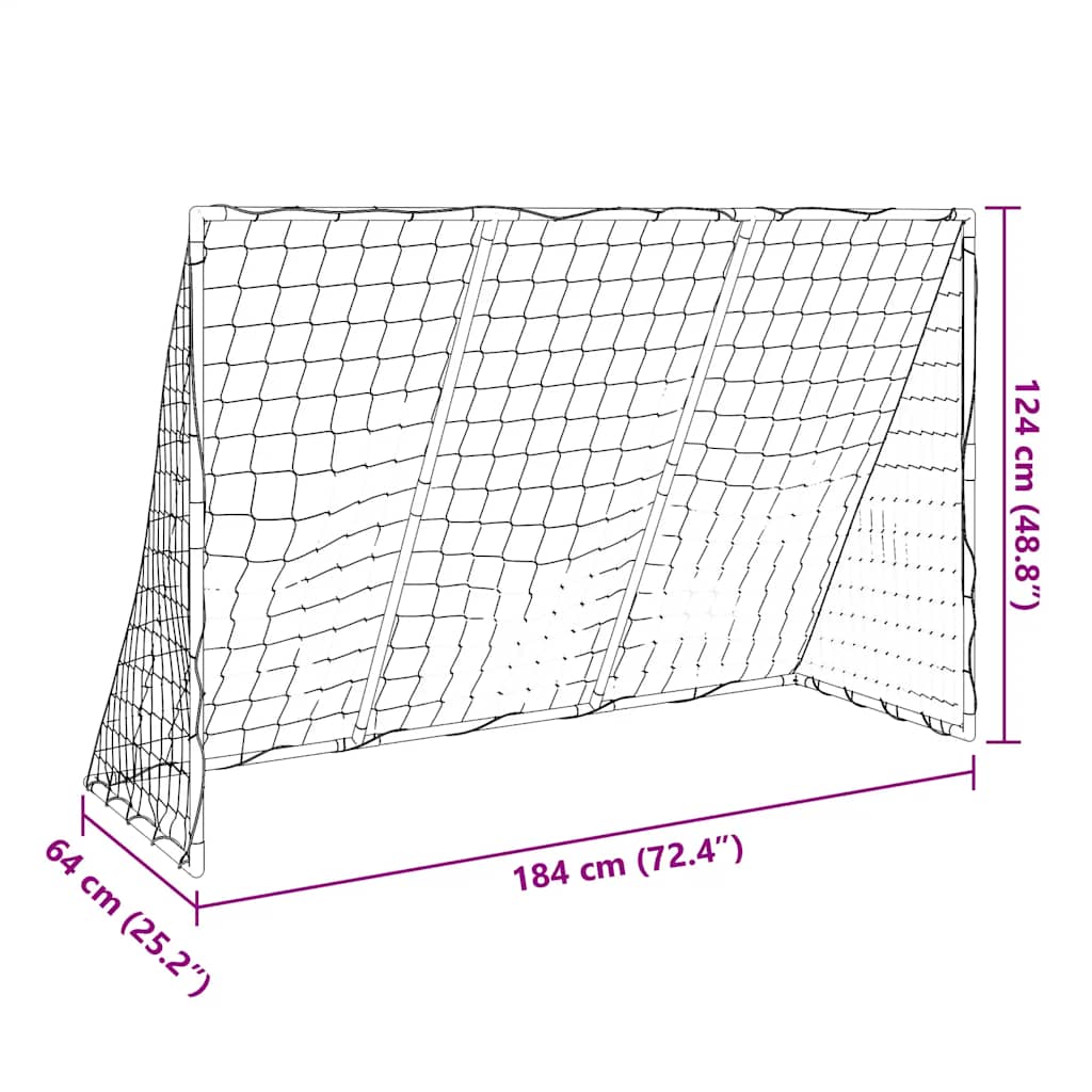 Fußballtor für Kinder mit Bällen 2-in-1 Weiß 184x64x124 cm