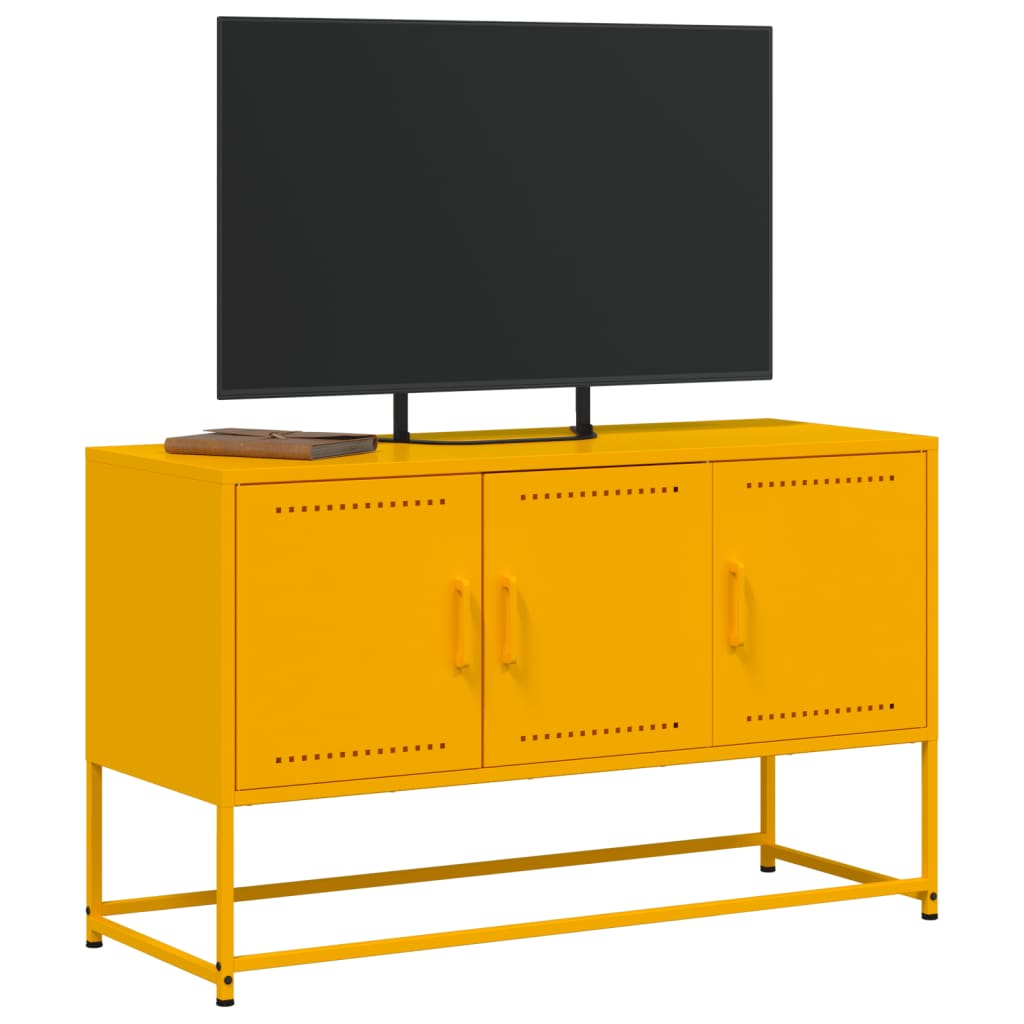 TV-skab Sennep Gul 100,5x39x60,5 cm Stål