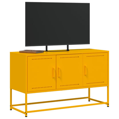 TV-skab Sennep Gul 100,5x39x60,5 cm Stål