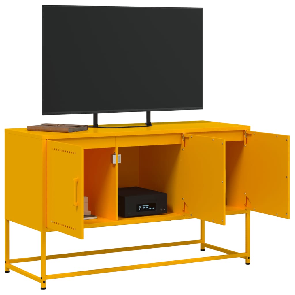 TV-skab Sennep Gul 100,5x39x60,5 cm Stål