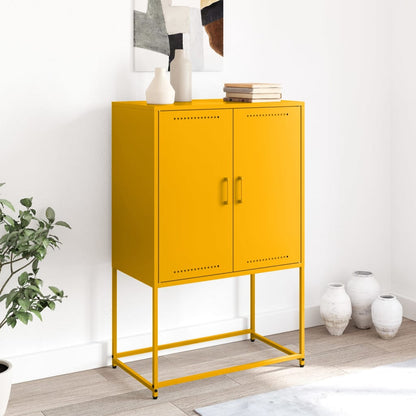 Highboard Senfgelb 68,5x38,5x107 cm Stahl