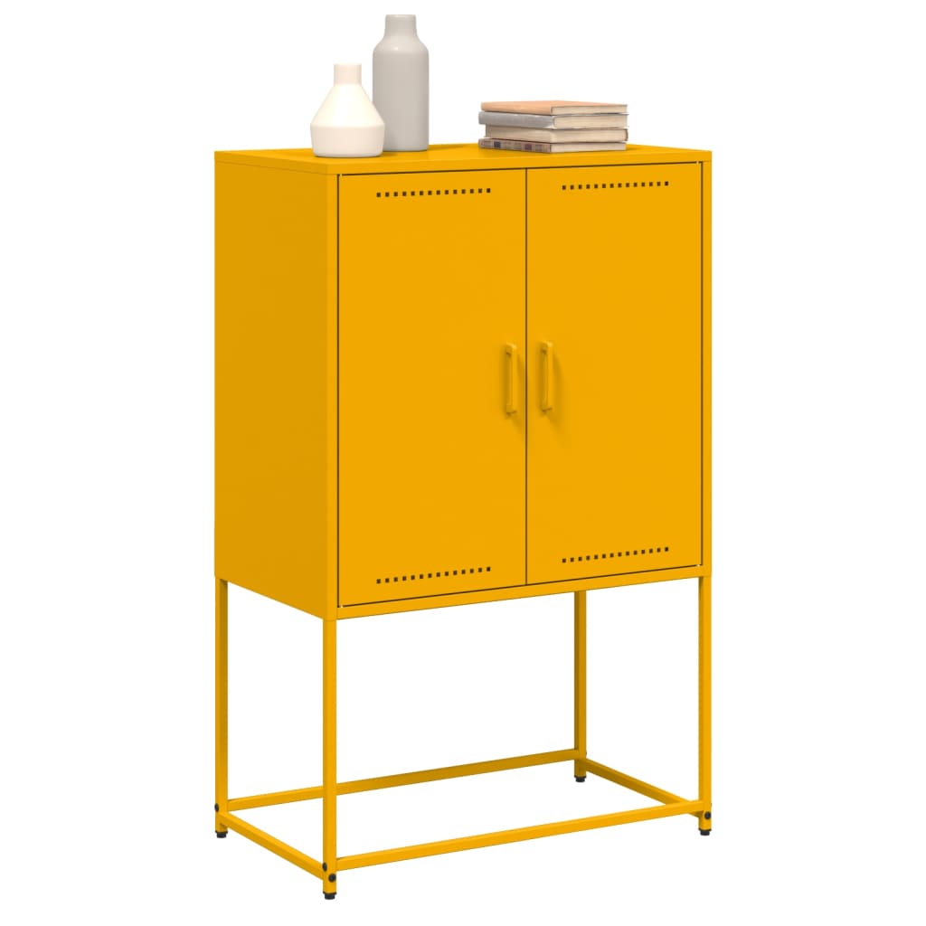 Highboard Senfgelb 68,5x38,5x107 cm Stahl