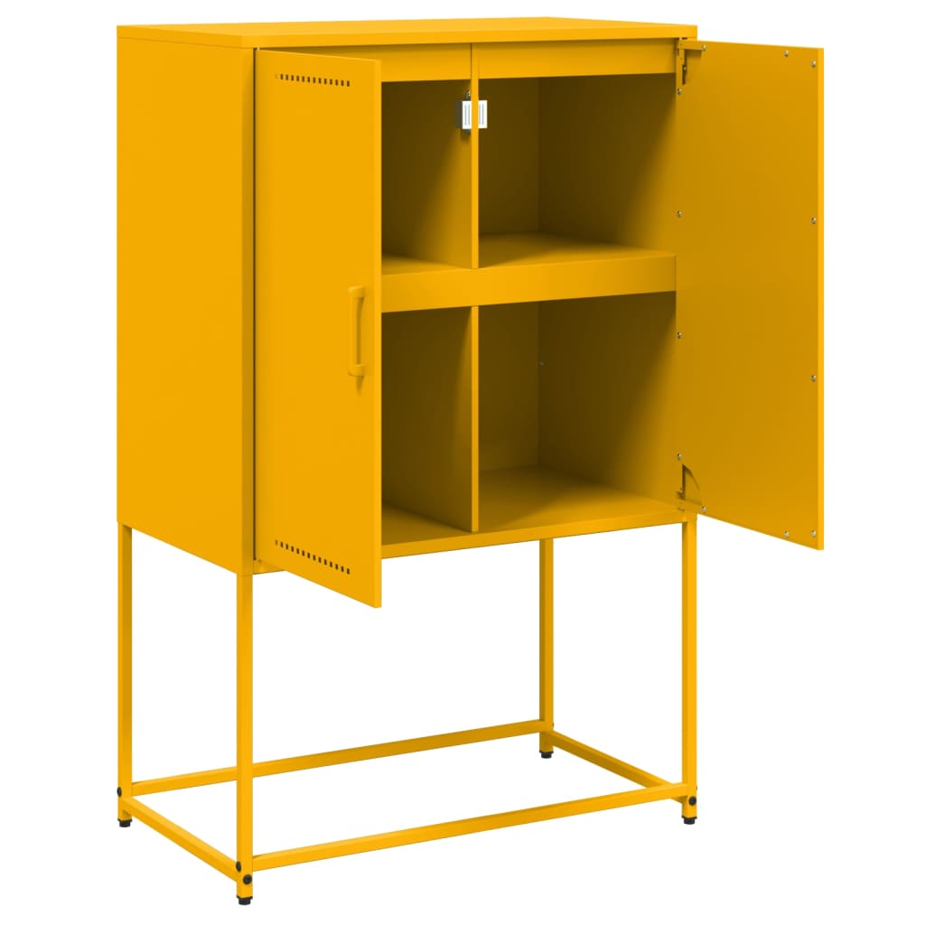 Highboard Senfgelb 68,5x38,5x107 cm Stahl