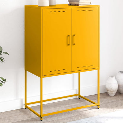Highboard Senfgelb 68,5x38,5x107 cm Stahl