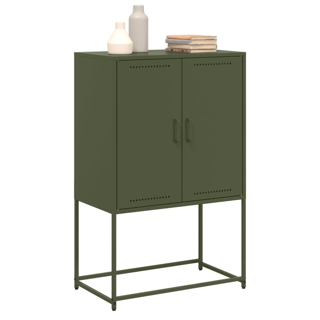 Highboard Olivgrün 68,5x38,5x107 cm Stahl