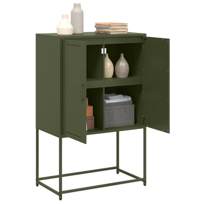 Highboard Olivgrün 68,5x38,5x107 cm Stahl