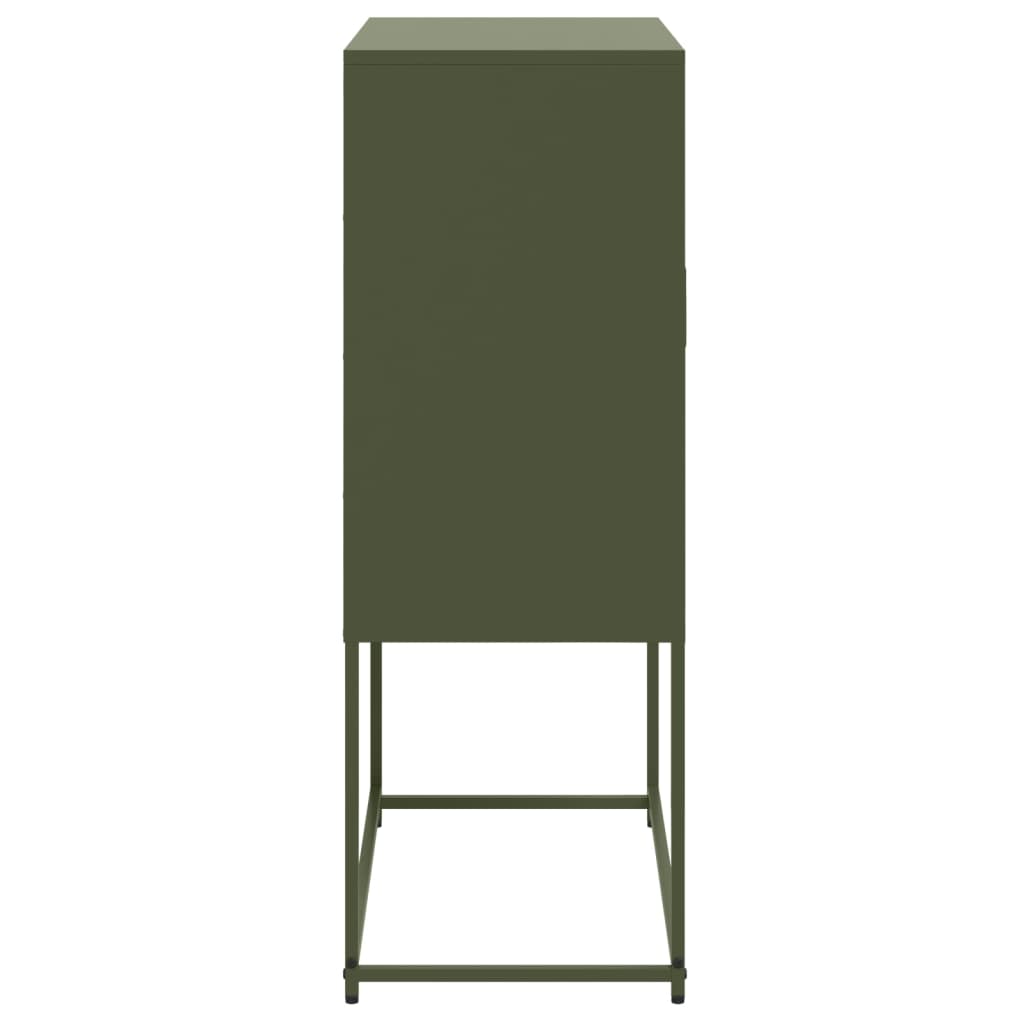 Highboard Olivgrün 68,5x38,5x107 cm Stahl