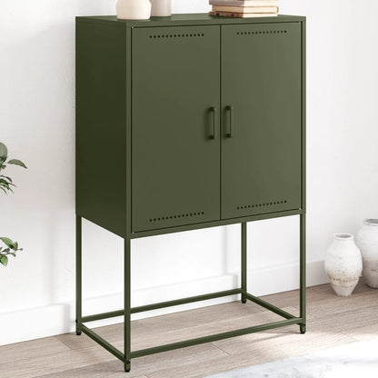 Highboard Olivgrün 68,5x38,5x107 cm Stahl