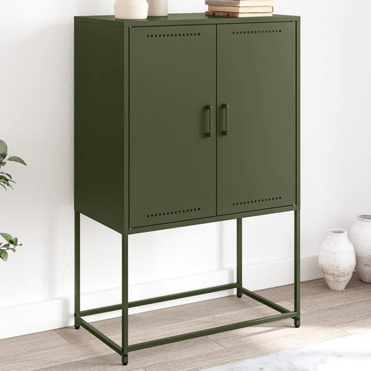 Highboard Olivgrün 68,5x38,5x107 cm Stahl