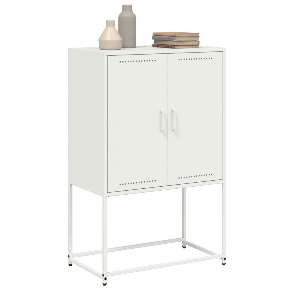Highboard Weiß 68,5x38,5x107 cm Stahl