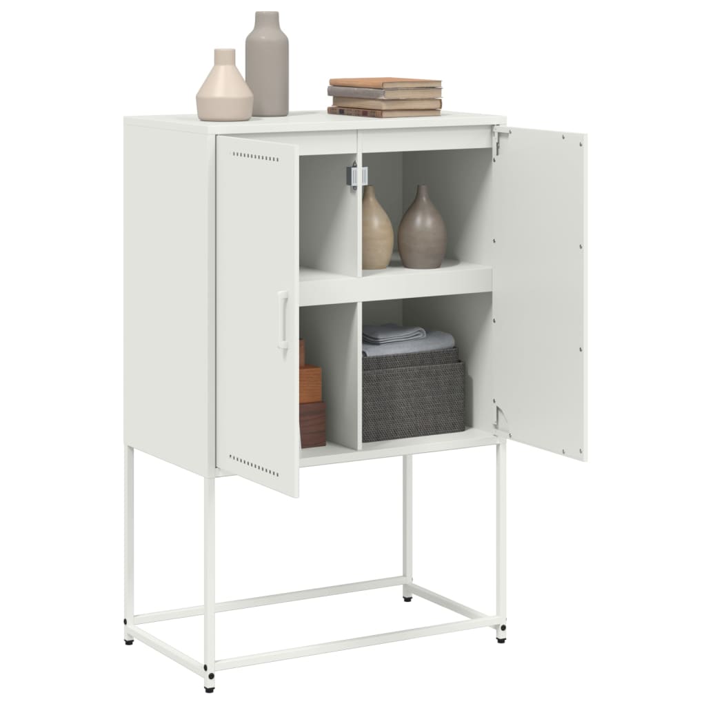 Highboard Weiß 68,5x38,5x107 cm Stahl