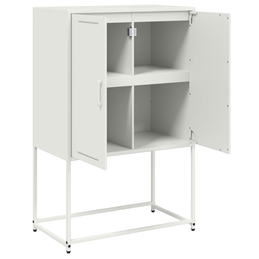 Highboard Weiß 68,5x38,5x107 cm Stahl