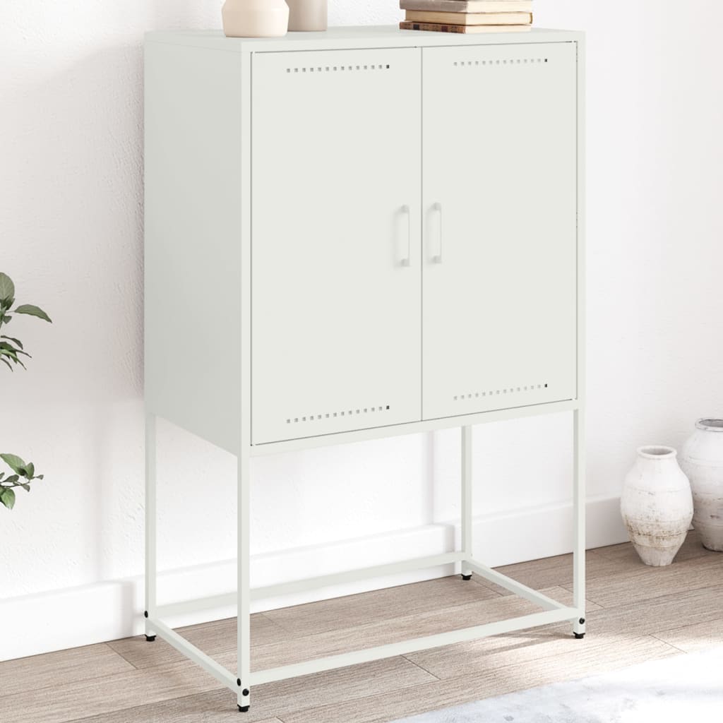 Highboard Weiß 68,5x38,5x107 cm Stahl