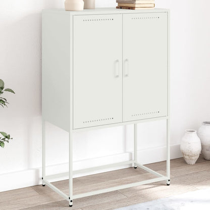 Highboard Weiß 68,5x38,5x107 cm Stahl