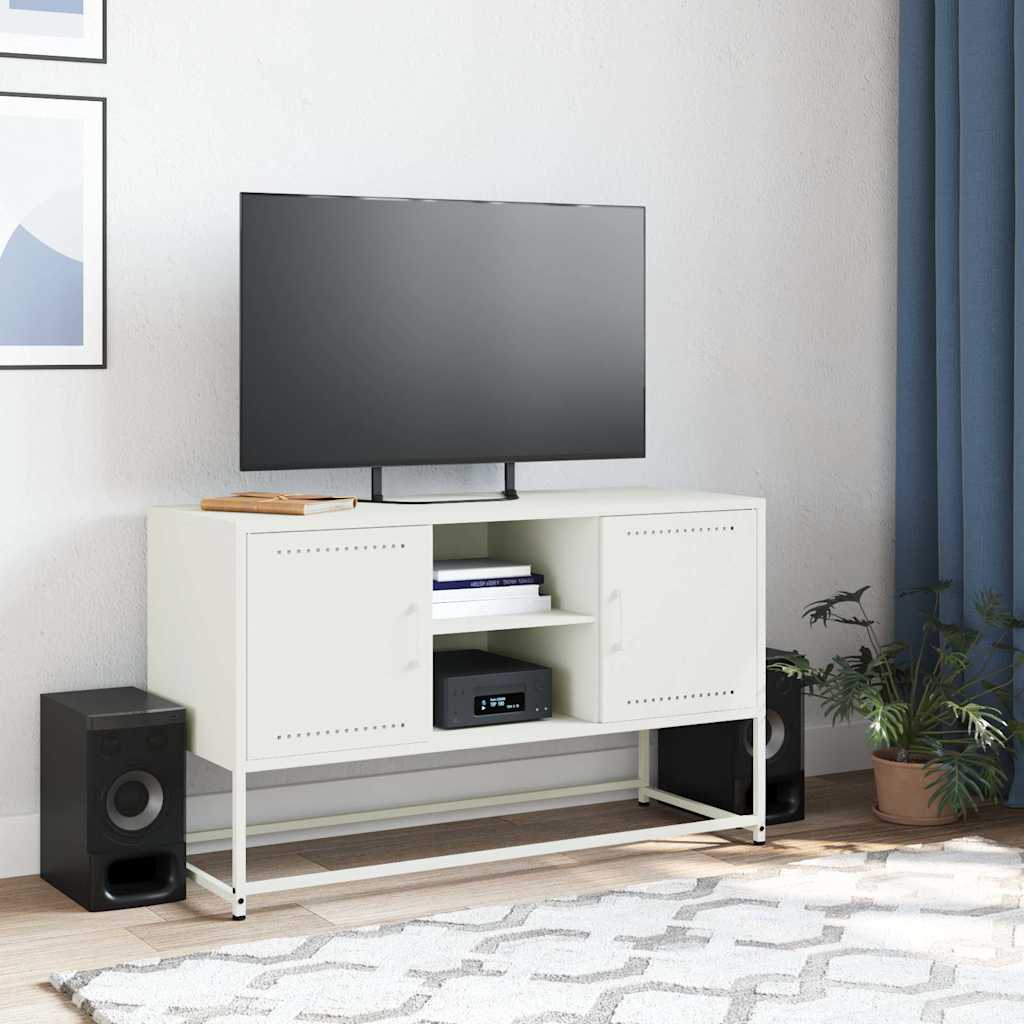 TV-Schrank Weiß 100,5x39x60,5 cm Stahl