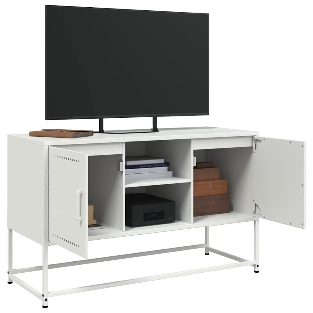 TV-Schrank Weiß 100,5x39x60,5 cm Stahl