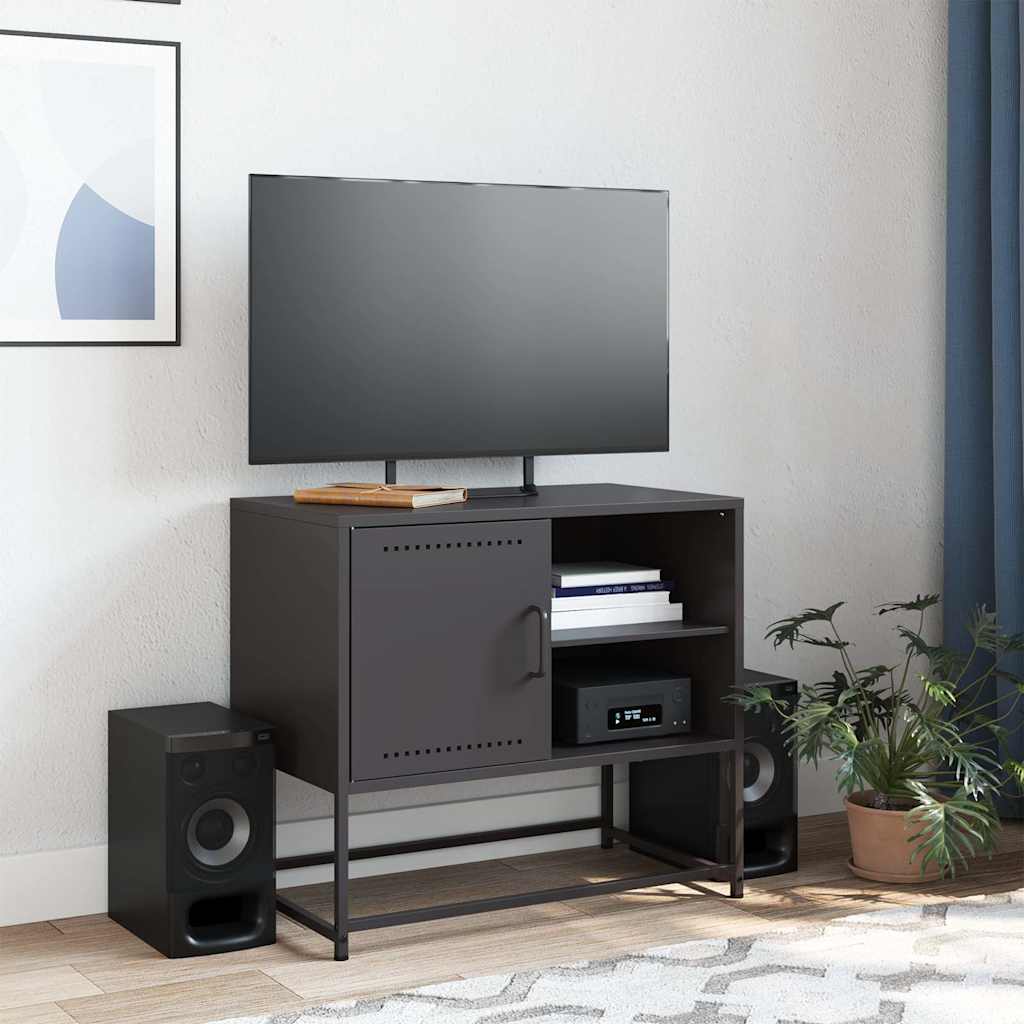 TV-skab Sort 68x39x60,5 cm Stål