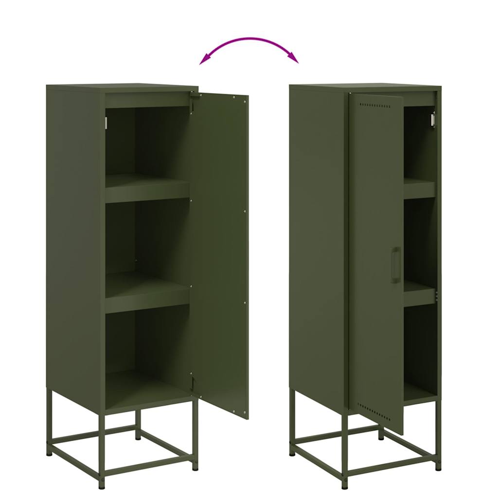 Highboard Olivgrün 36x39x123 cm Stahl