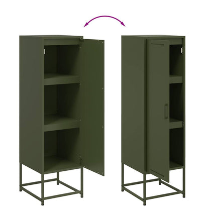 Highboard Olivgrün 36x39x123 cm Stahl