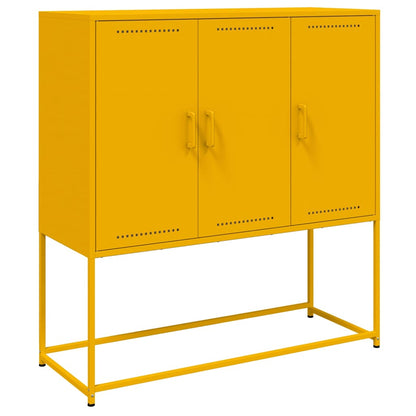 Highboard Senfgelb 100,5x39x107 cm Stahl