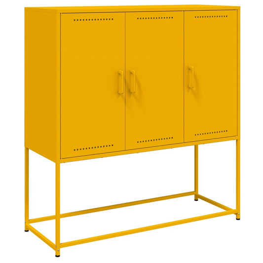 Highboard Senfgelb 100,5x39x107 cm Stahl