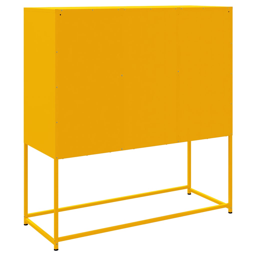 Highboard Senfgelb 100,5x39x107 cm Stahl