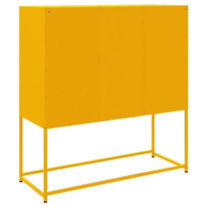Highboard Senfgelb 100,5x39x107 cm Stahl
