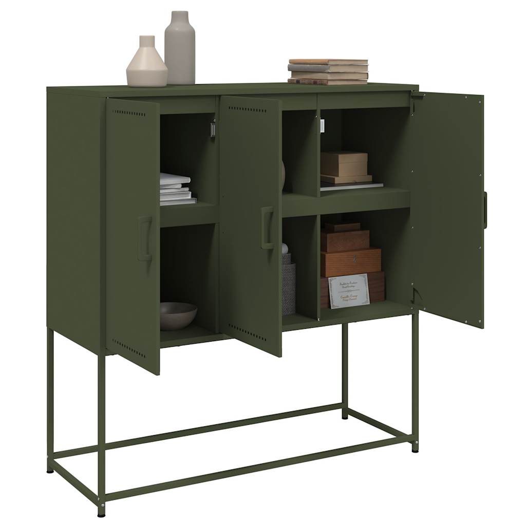 Sideboard Olivgrün 100,5x39x107 cm Stahl