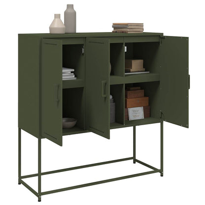 Sideboard Olivgrün 100,5x39x107 cm Stahl