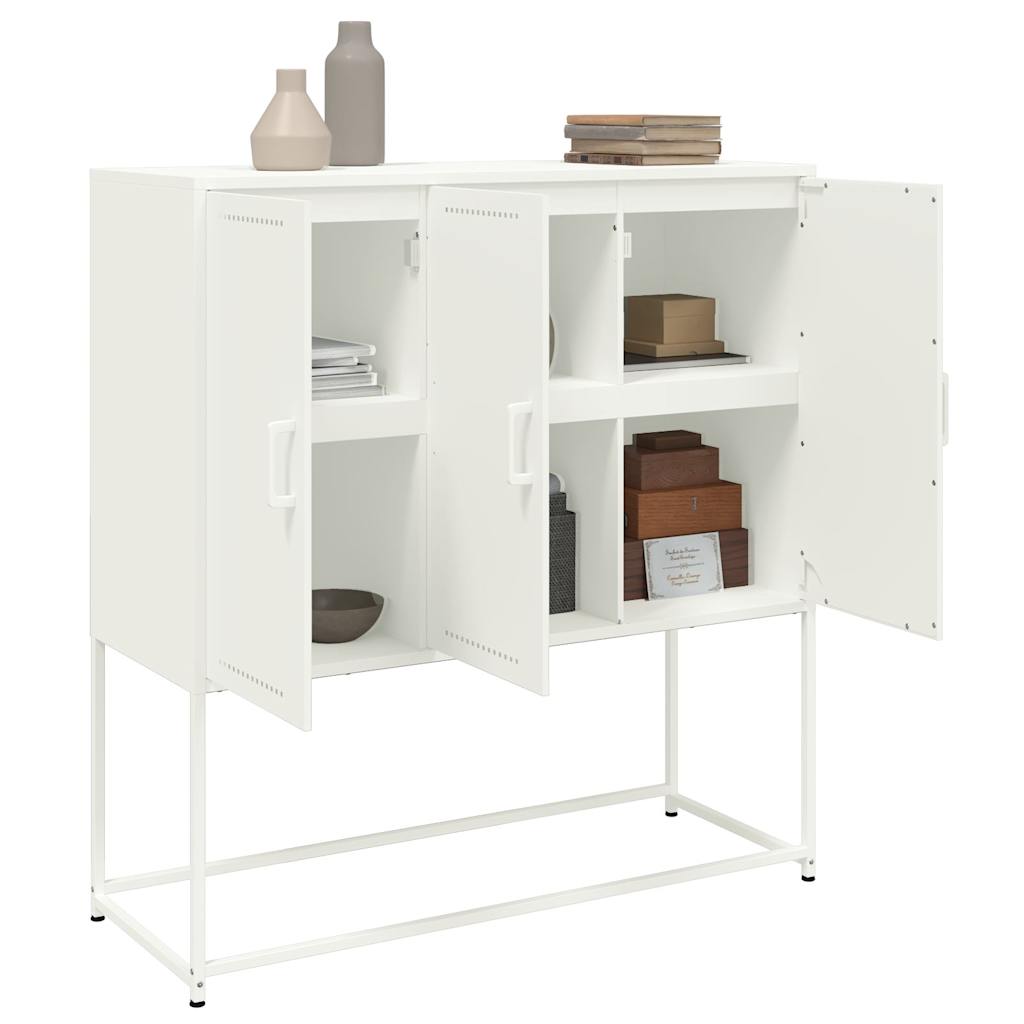 Highboard Weiß 100,5x39x107 cm Stahl