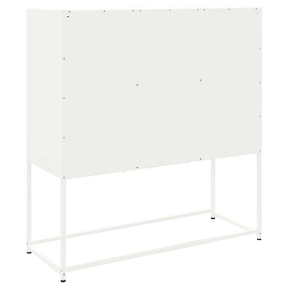 Highboard Weiß 100,5x39x107 cm Stahl