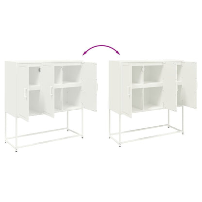 Highboard Weiß 100,5x39x107 cm Stahl