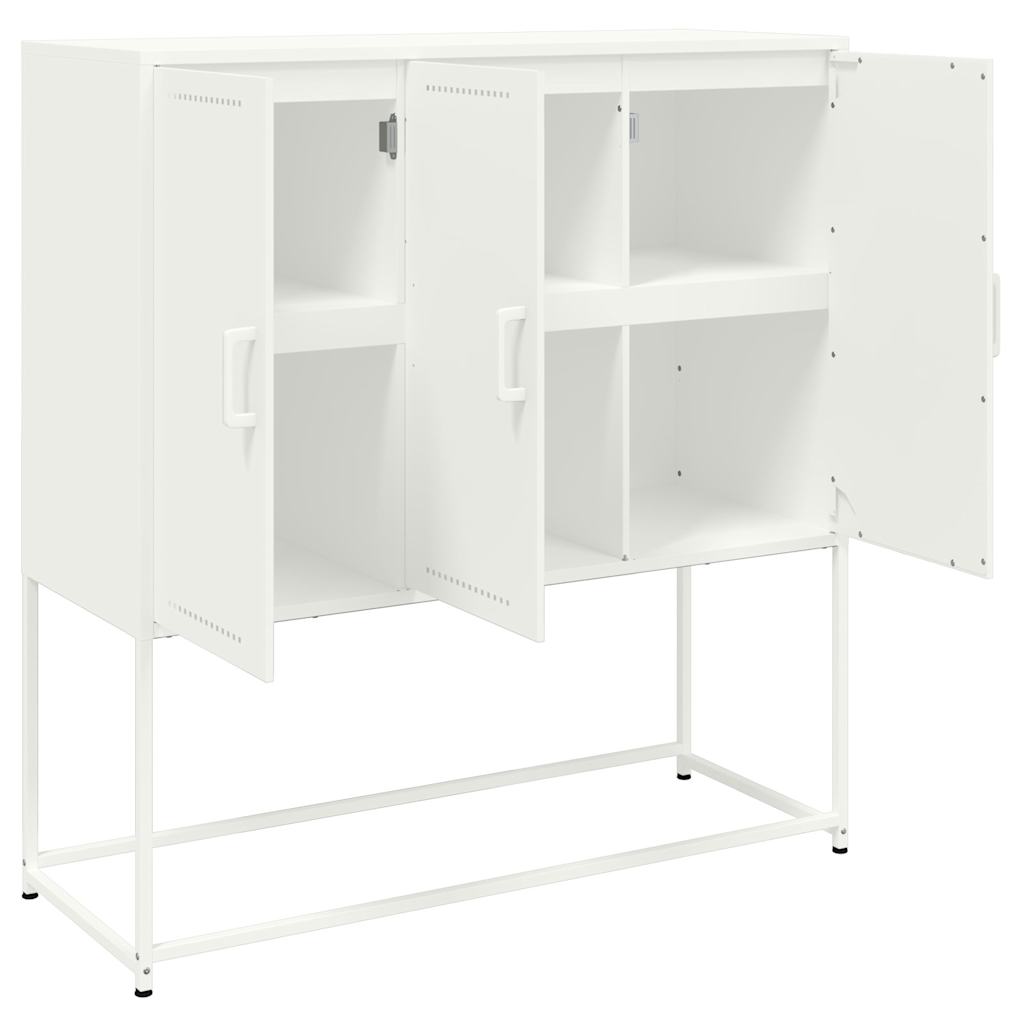 Highboard Weiß 100,5x39x107 cm Stahl