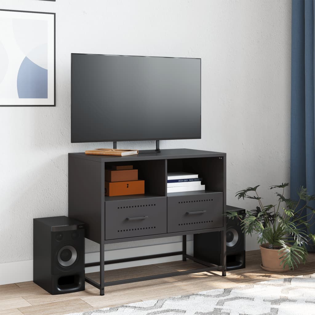 TV-skab Sort 68x39x60,5 cm Stål