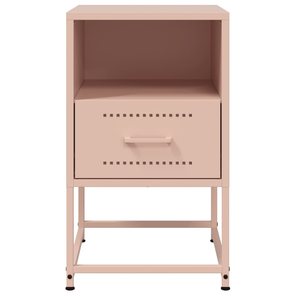 Nachttische 2 Stk. Rosa 36x39x60,5 cm Stahl