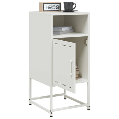 Sengeborde 2 stk Hvid 36x39x78 cm Stål