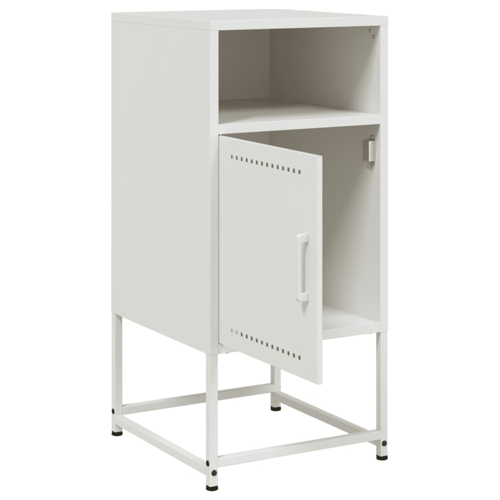 Sengeborde 2 stk Hvid 36x39x78 cm Stål