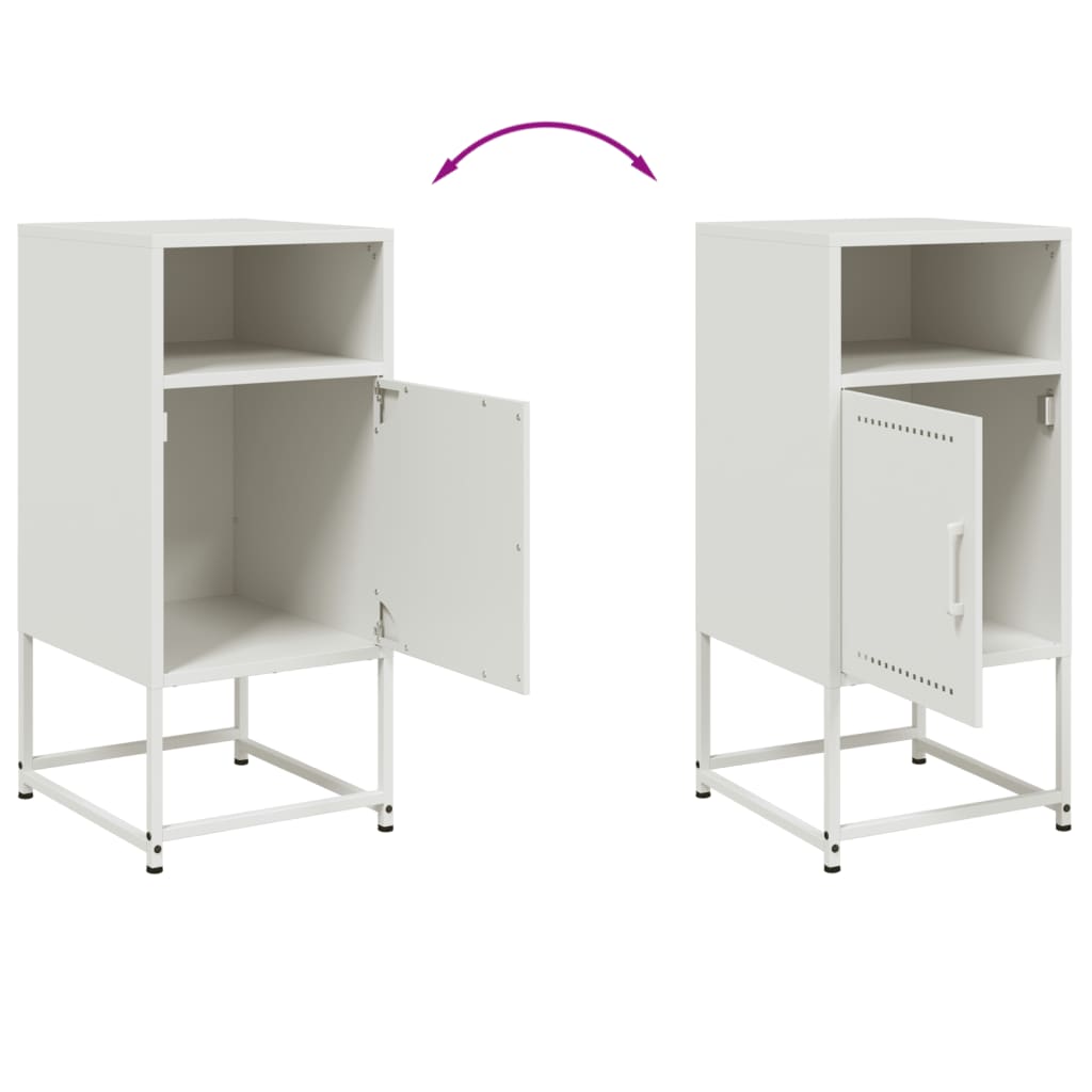 Sengeborde 2 stk Hvid 36x39x78 cm Stål