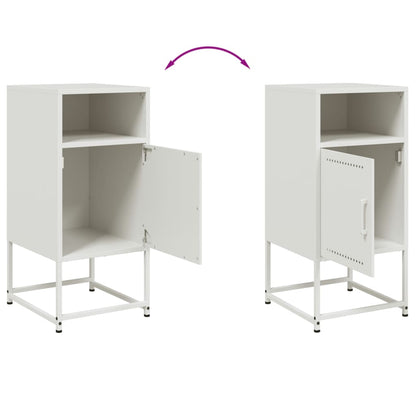 Sengeborde 2 stk Hvid 36x39x78 cm Stål