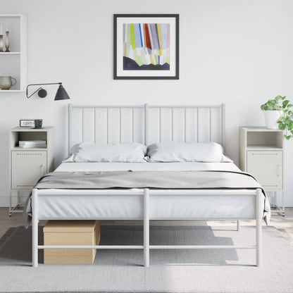 Sengeborde 2 stk Hvid 36x39x78 cm Stål